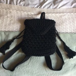 PacSun Crochet Small Black Backpack